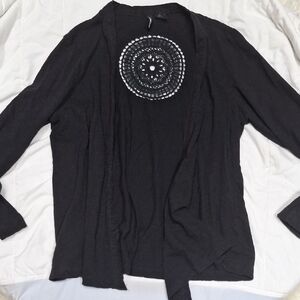 Jason Maxwell Black Top with Intricate Beading